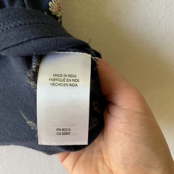 Lucky Brand L Boho Tunic Top Shirt Floral Print Stretch Square Neck - Picture 4 of 10